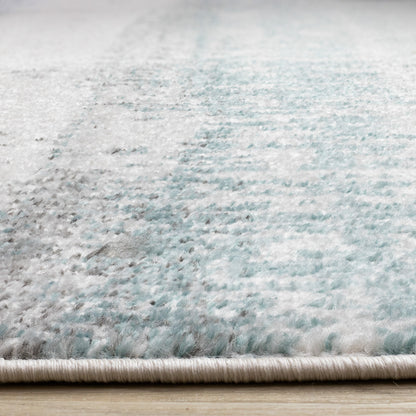 Contemporary Distressed Blue Area Rug-9