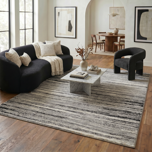 Tapis gris moderne contemporain Sakarya