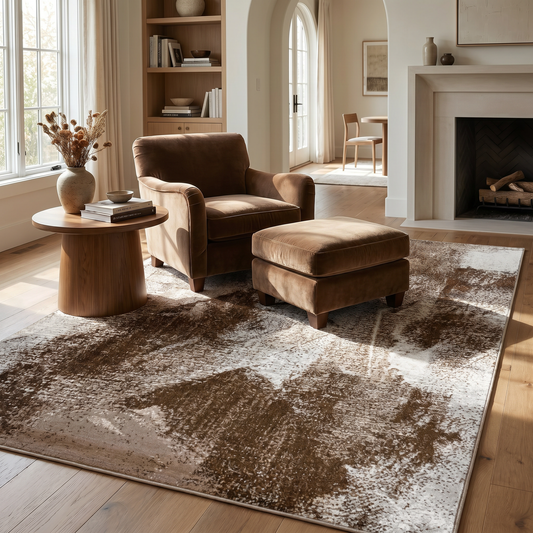 Tapis marron abstrait moderne Sakarya