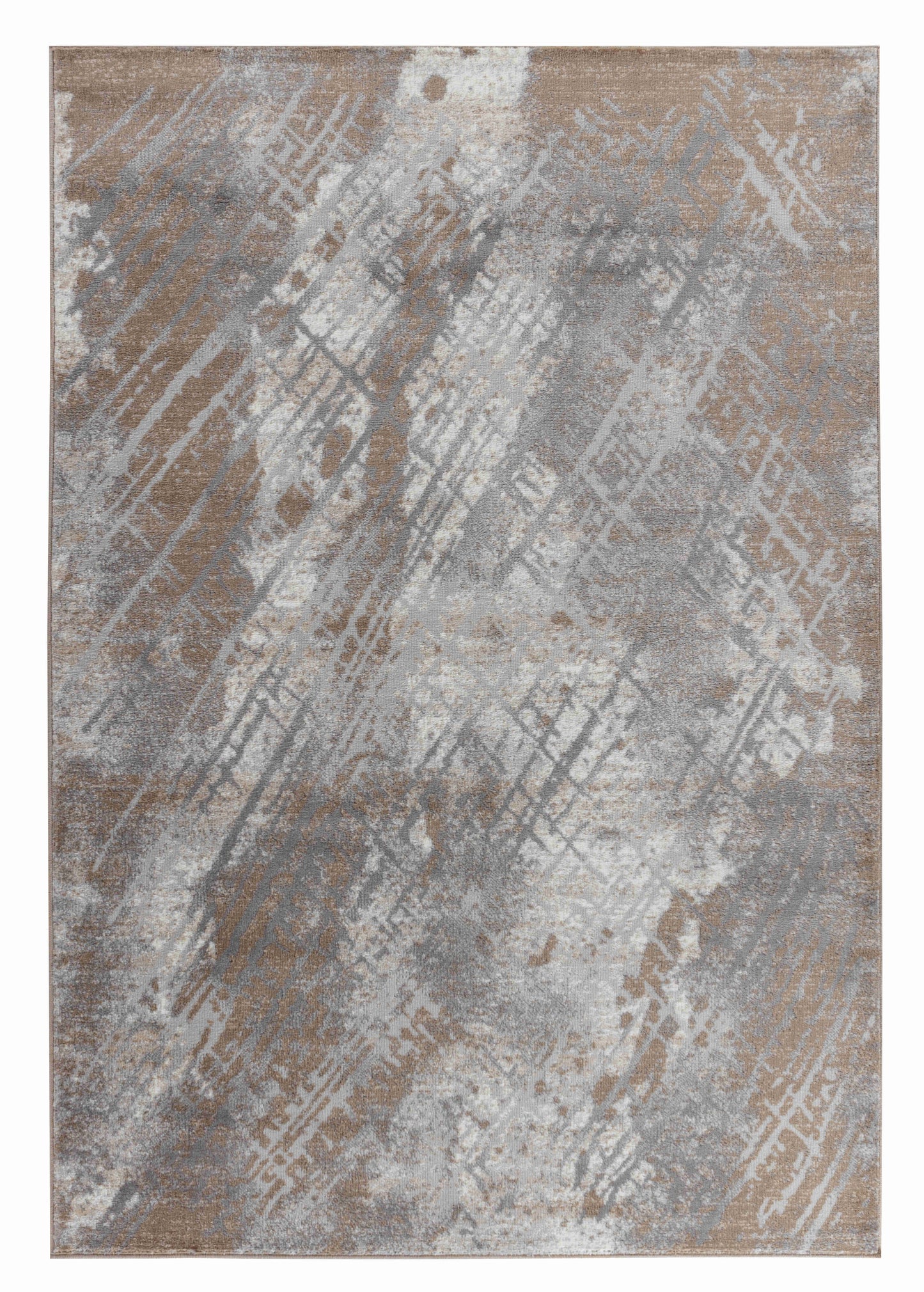 Arden Abstract Contemporary Brown and Grey Indoor Rug