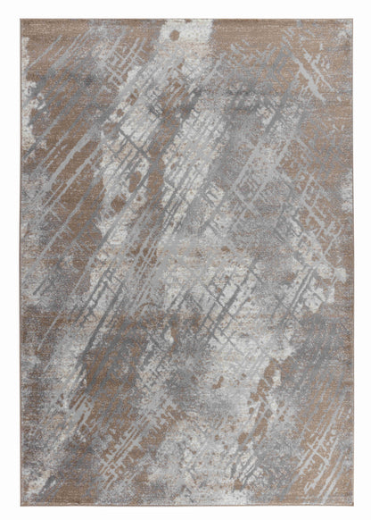 Arden Abstract Contemporary Brown and Grey Indoor Rug