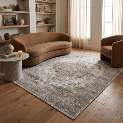 Alfombra oriental marrón desgastada Sakarya
