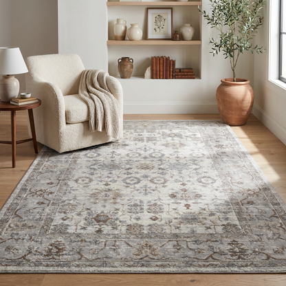 Alfombra tradicional gris desgastada Sakarya