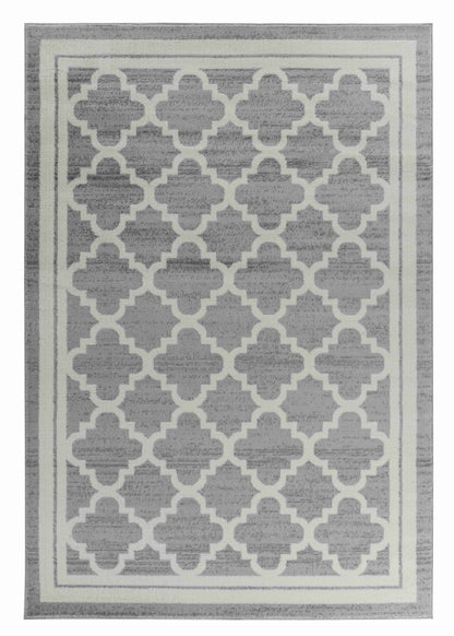 Kaya Trellis Traditional Grey Indoor Rug