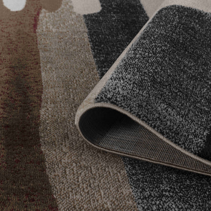 Alfombra abstracta marrón moderna de mediados de siglo de Sakarya