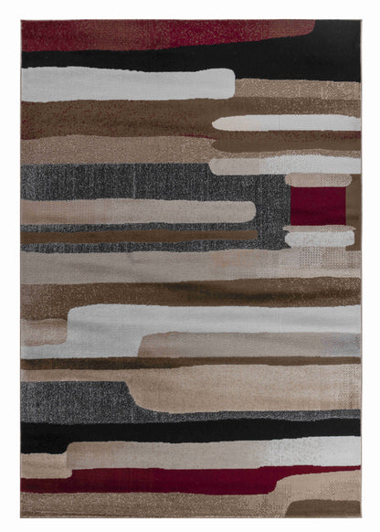 Zaman Abstract Contemporary Brown Indoor Rug-3