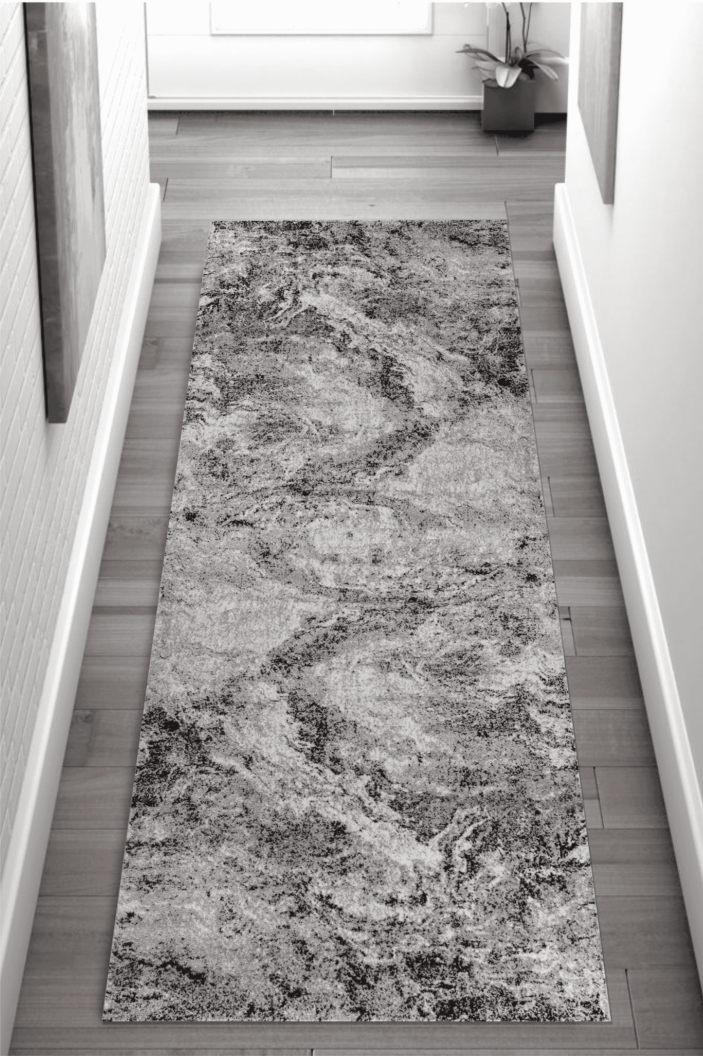 Sakarya Abstract Splash Grey Rug