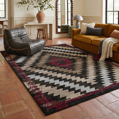 Alfombra Sakarya Boho Geométrica Marrón
