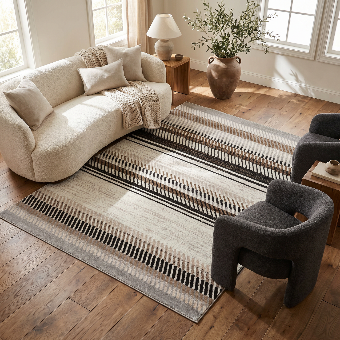 Alfombra beige moderna costera Sakarya