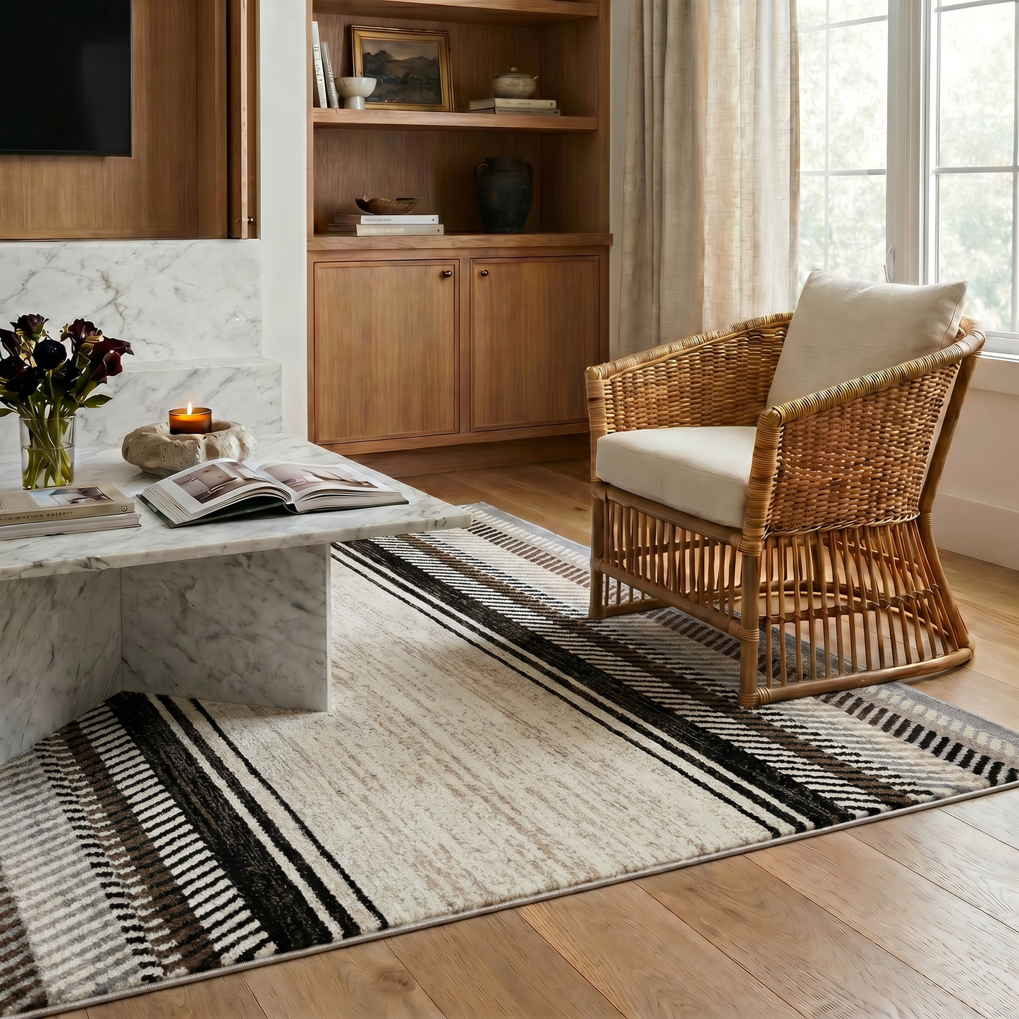 Alfombra beige moderna costera Sakarya
