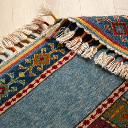 Handmade Kilim Multicolor Striped Rug 8' x 11'-4