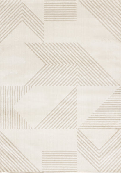 Contemporary Geometric Cream Area Rug