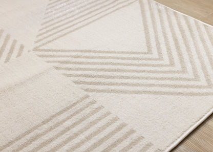 Contemporary Geometric Cream Area Rug