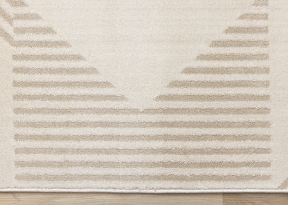 Contemporary Geometric Cream Area Rug