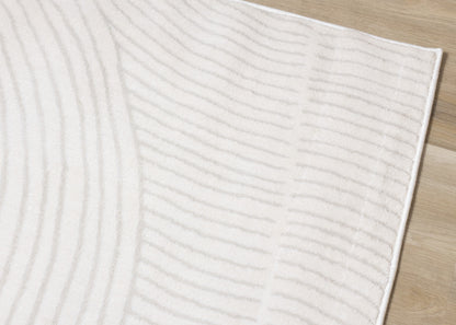 Modern Geometric Tonal Solid Cream Area Rug