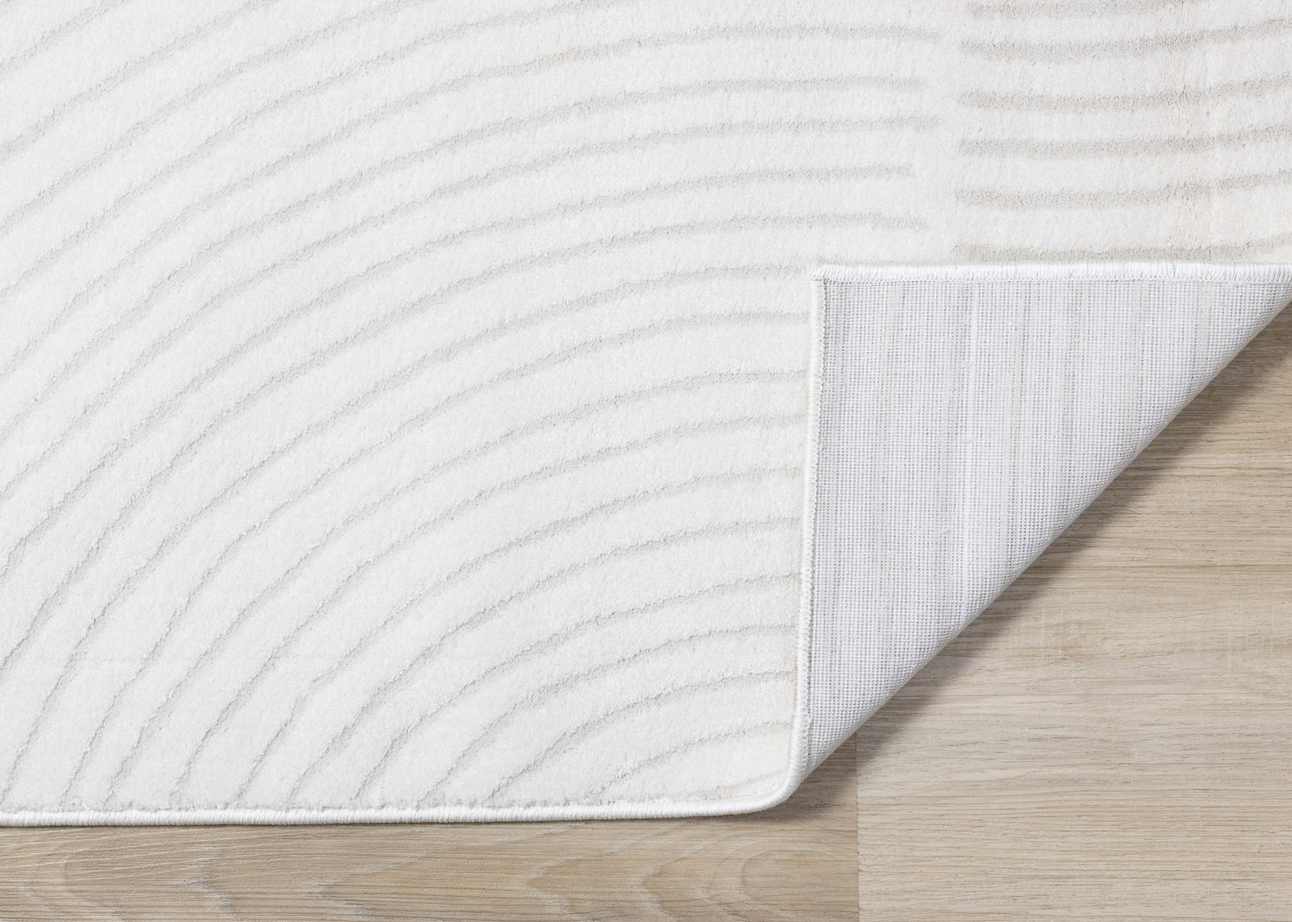 Modern Geometric Tonal Solid Cream Area Rug