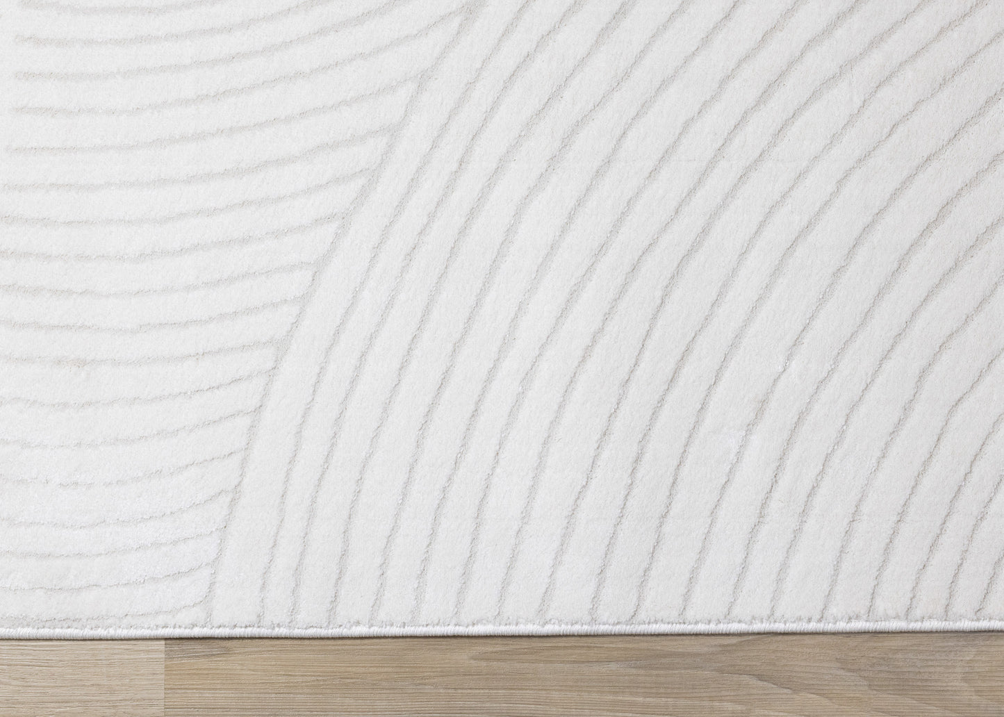 Modern Geometric Tonal Solid Cream Area Rug