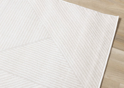 Modern Geometric Tonal Solid Cream Area Rug