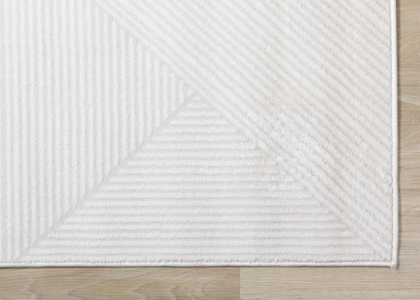 Modern Geometric Tonal Solid Cream Area Rug