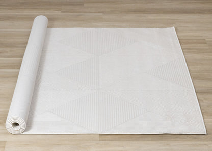 Modern Geometric Tonal Solid Cream Area Rug