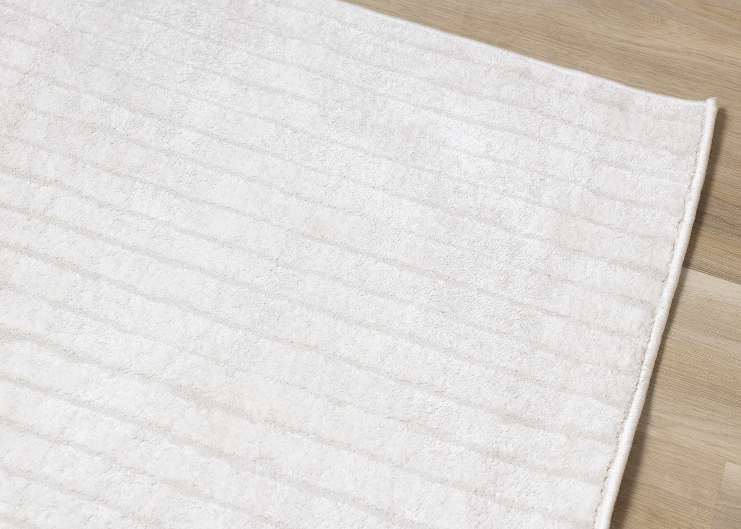 Modern Stripes Tonal Solid Cream Area Rug