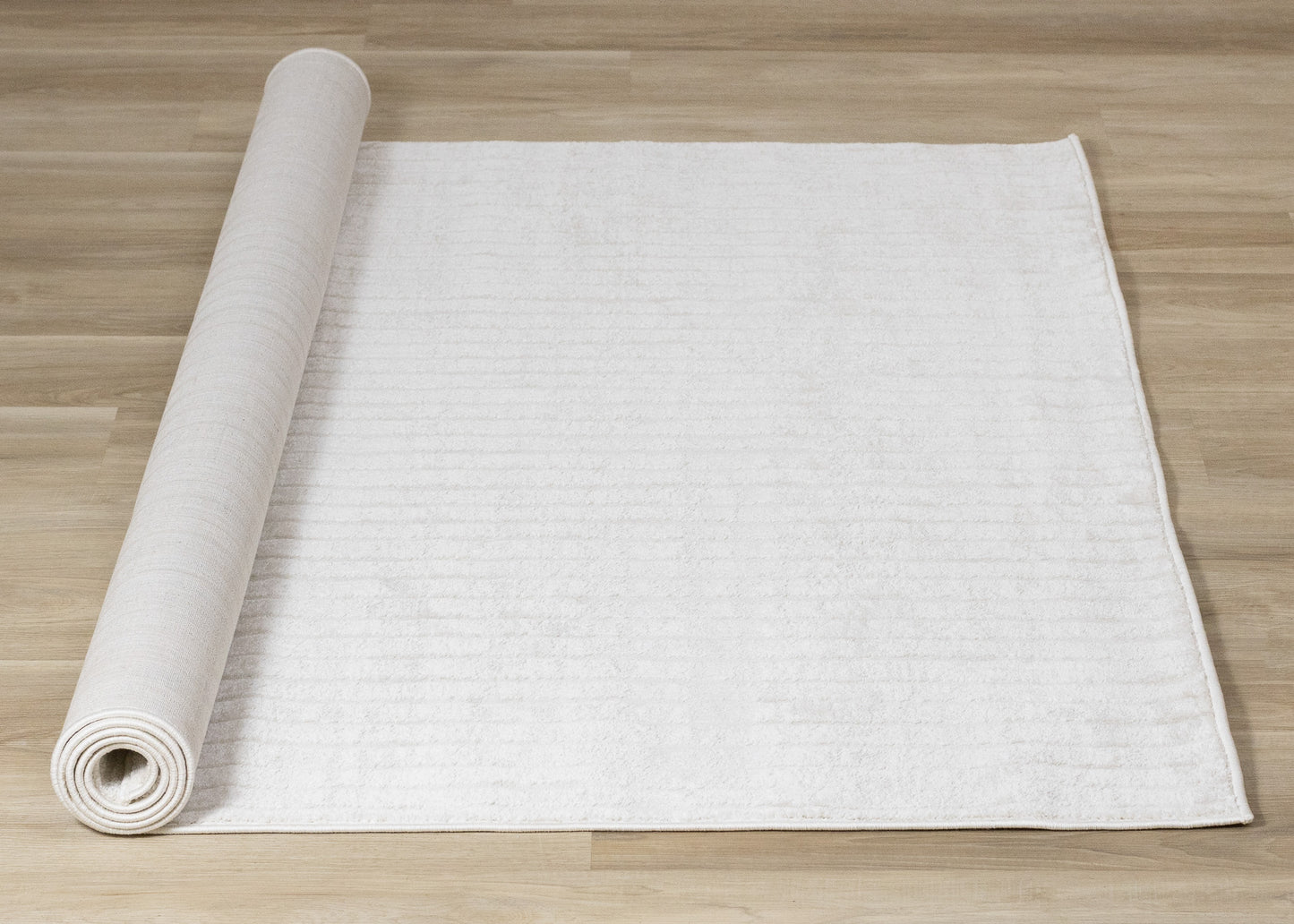 Modern Stripes Tonal Solid Cream Area Rug