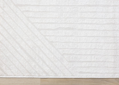 Modern Stripes Tonal Solid Cream Area Rug