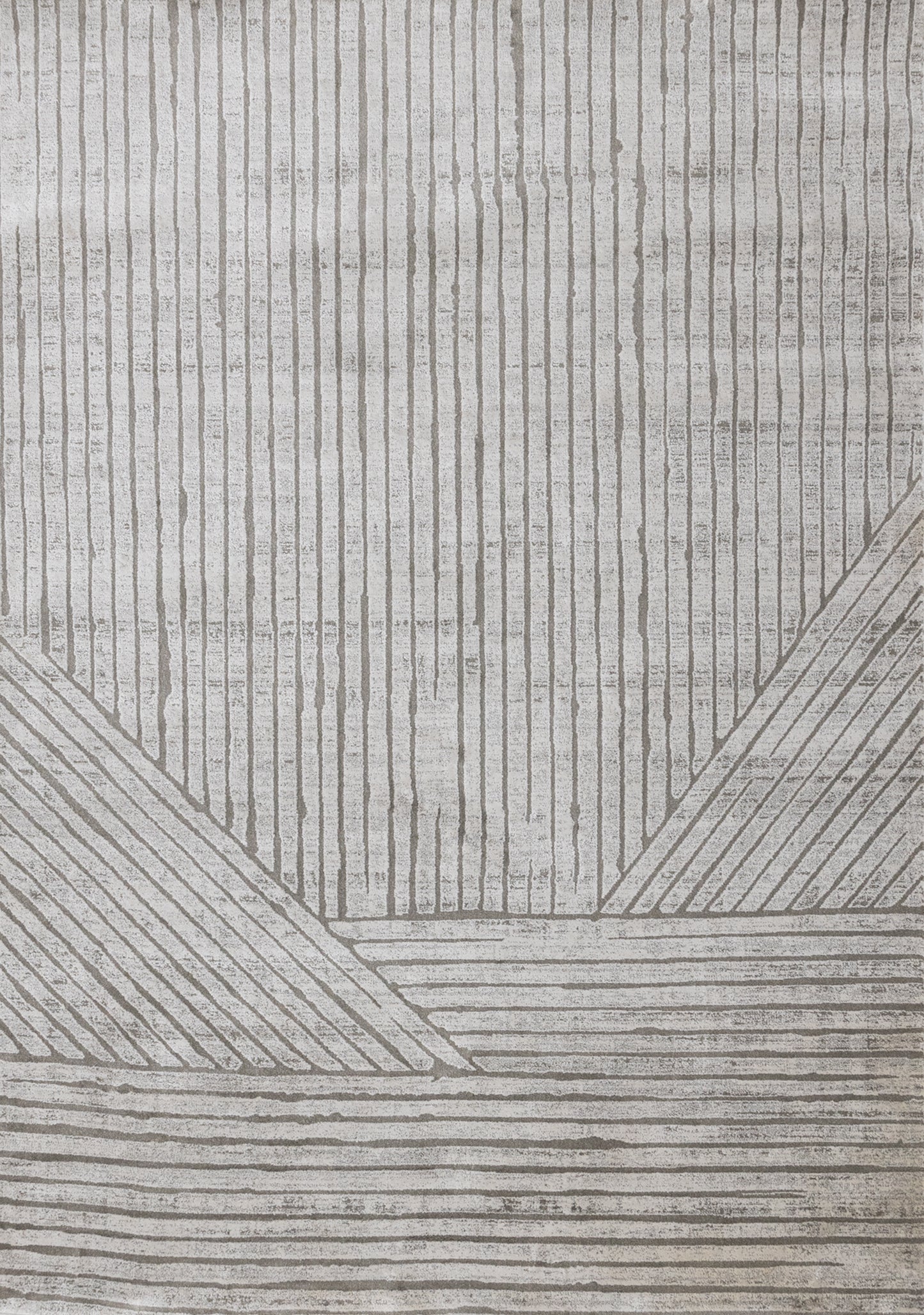 Modern Stripes Tonal Solid Grey Area Rug-1
