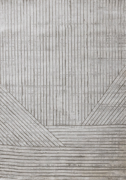 Modern Stripes Tonal Solid Grey Area Rug-1