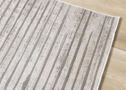Modern Stripes Tonal Solid Grey Area Rug-5