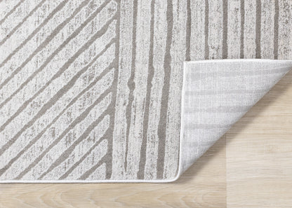 Modern Stripes Tonal Solid Grey Area Rug-7