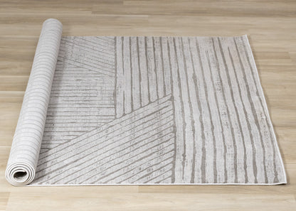 Modern Stripes Tonal Solid Grey Area Rug-8