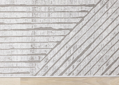 Modern Stripes Tonal Solid Grey Area Rug-9