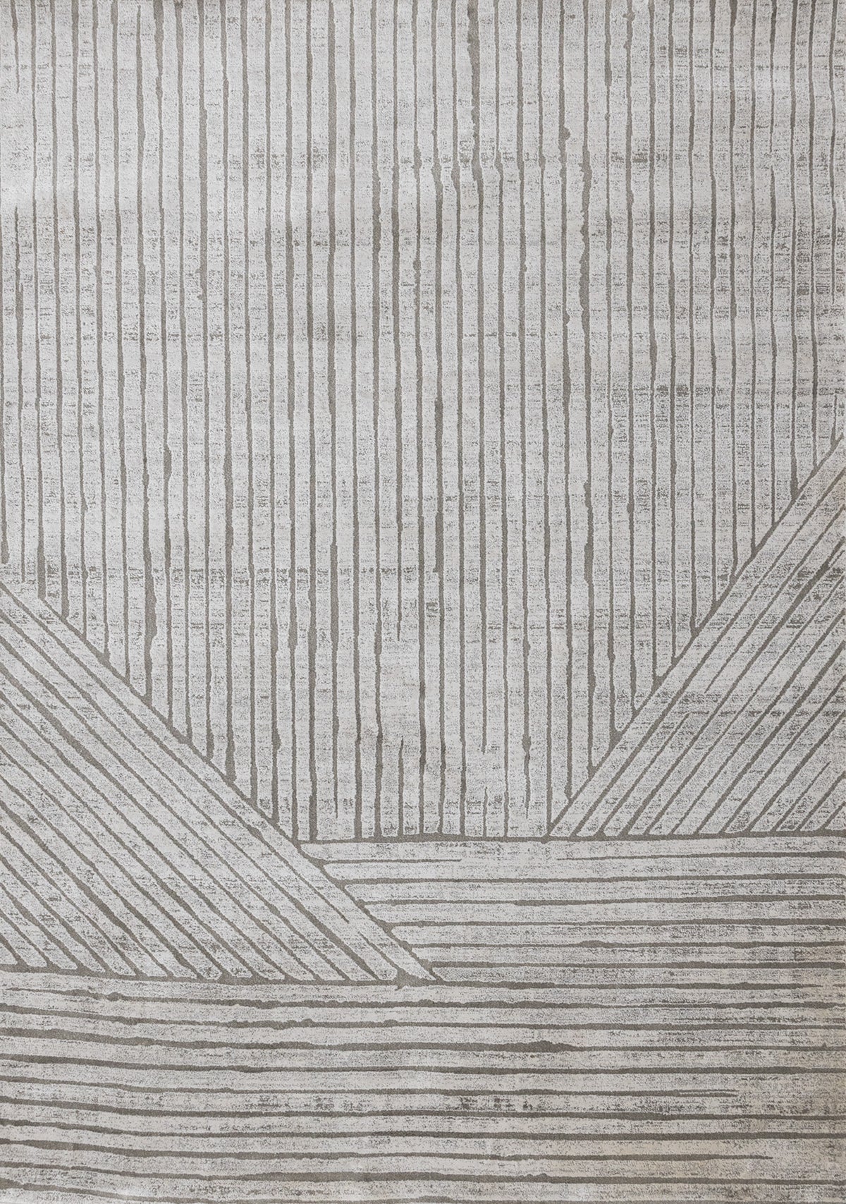 Tapis à rayures modernes gris uni ton sur ton