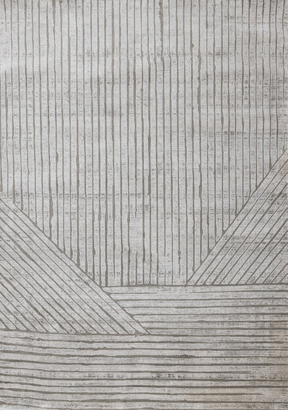 Modern Stripes Tonal Solid Grey Area Rug-2