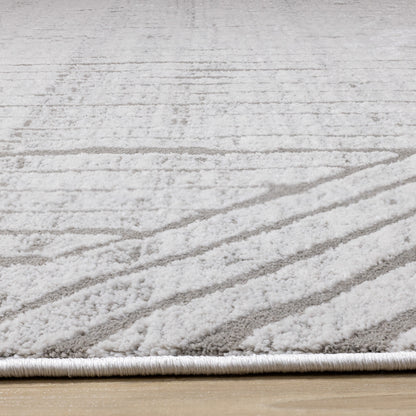 Modern Stripes Tonal Solid Grey Area Rug-10