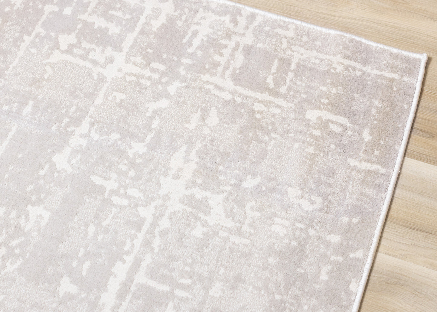 Modern Organic Tonal Solid Cream Area Rug