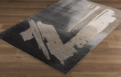 Caleb Abstract Contemporary Grey and Brown Indoor Rug