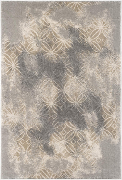 Layla Distressed Lattice Traditional Grey and Brown Indoor Rug