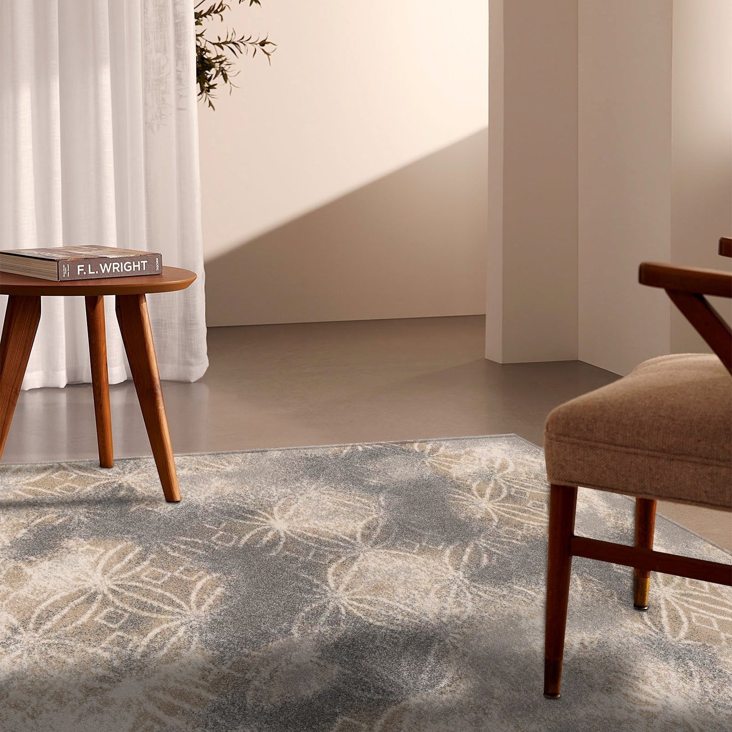 Layla Distressed Lattice Traditional Grey and Brown Indoor Rug