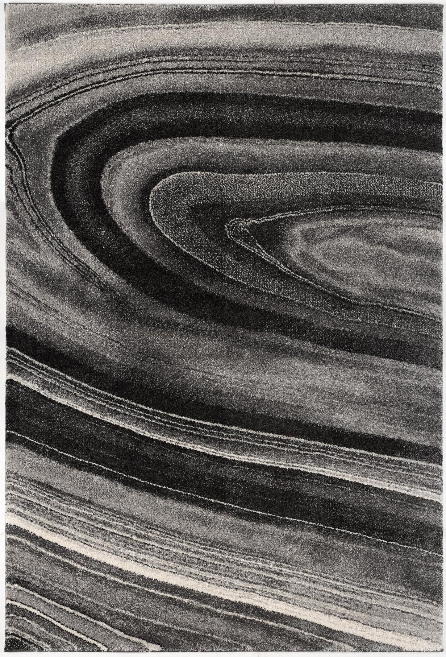 Darius Abstract Contemporary Grey and Black Indoor Rug