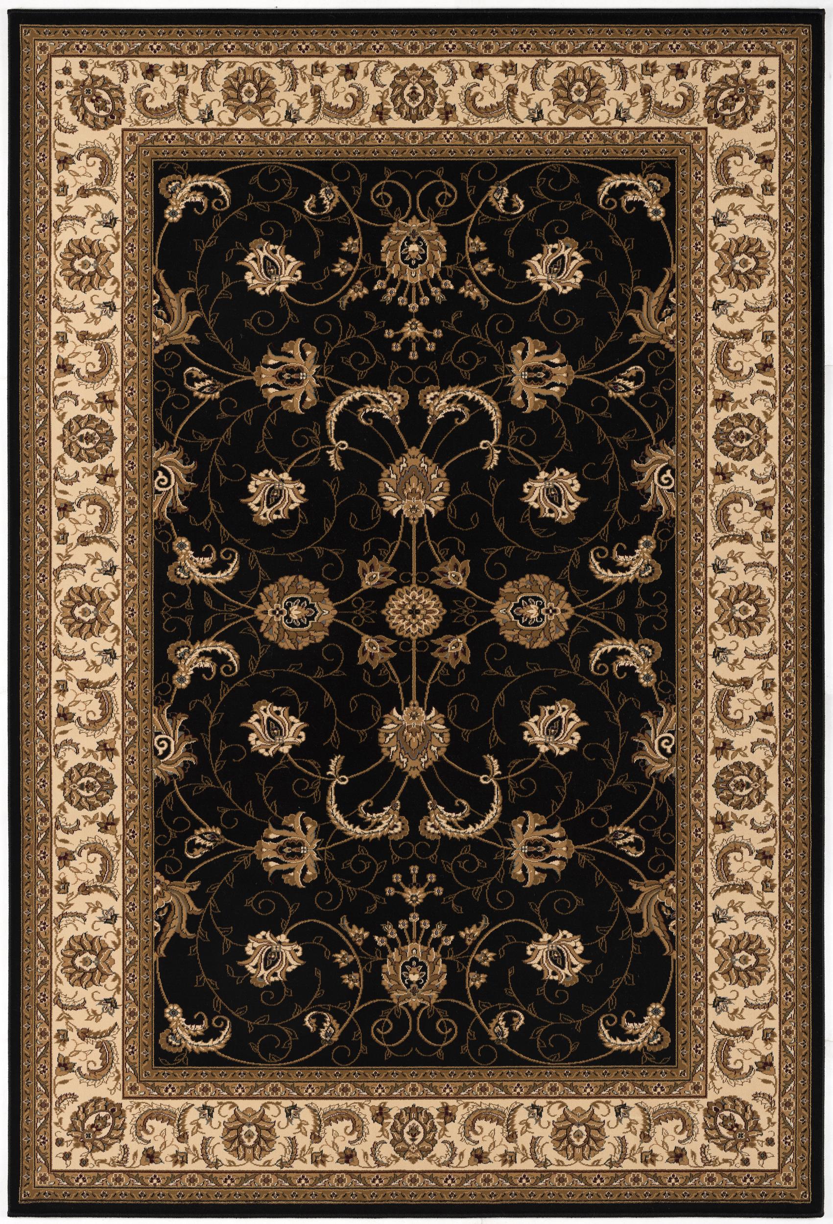 Fayez Persian Medallion Traditional Cream and Black Indoor Rug-1