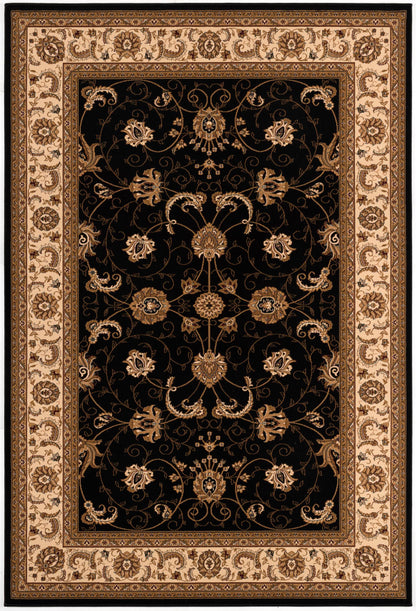 Fayez Persian Medallion Traditional Cream and Black Indoor Rug-1