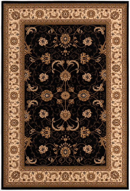Fayez Persian Medallion Traditional Cream and Black Indoor Rug-1
