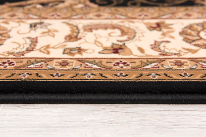 Fayez Persian Medallion Traditional Cream and Black Indoor Rug-28