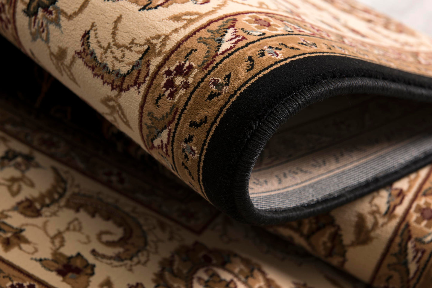 Fayez Persian Medallion Traditional Cream and Black Indoor Rug-26