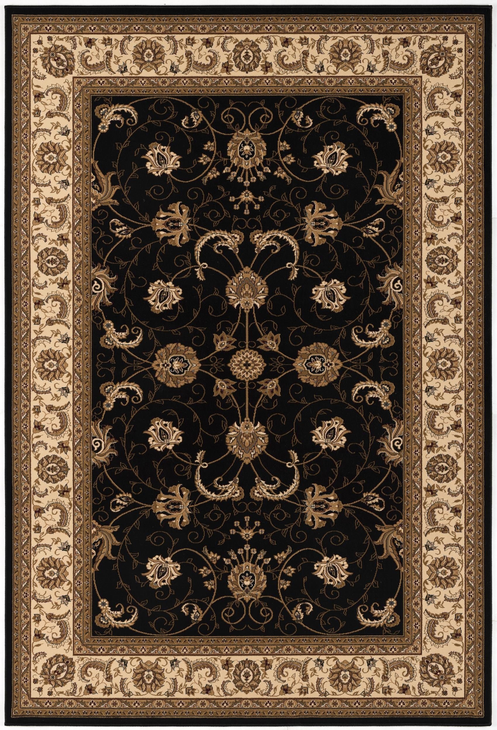Fayez Persian Medallion Traditional Cream and Black Indoor Rug-19