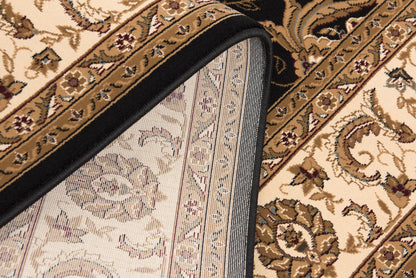 Fayez Persian Medallion Traditional Cream and Black Indoor Rug-21