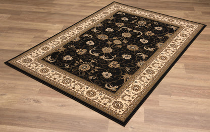 Fayez Persian Medallion Traditional Cream and Black Indoor Rug-18