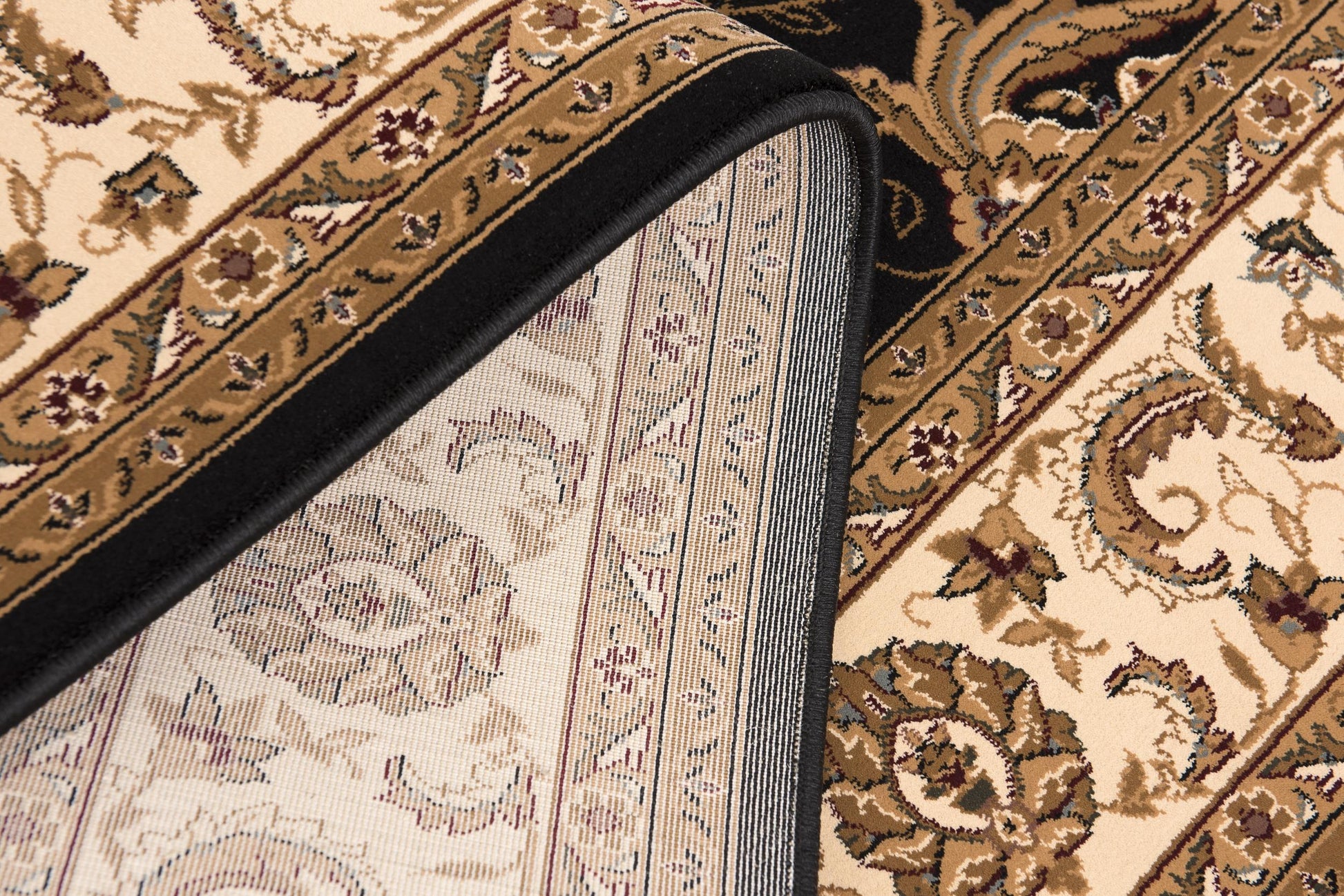 Fayez Persian Medallion Traditional Cream and Black Indoor Rug-16